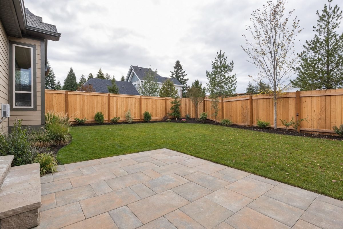 BK Fence Experts crew member hand-finishing a wood fence